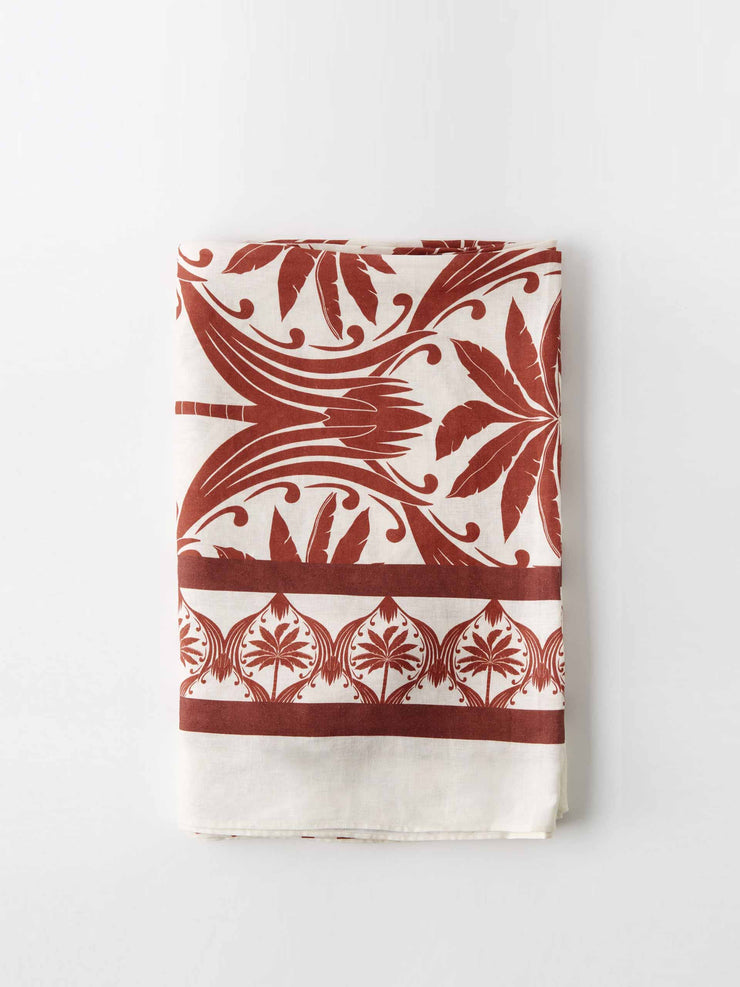 Printed linen blend tablecloth
