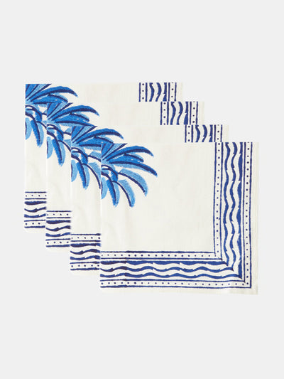 Les Ottomans Palm tree print cotton napkins (set of 4) at Collagerie