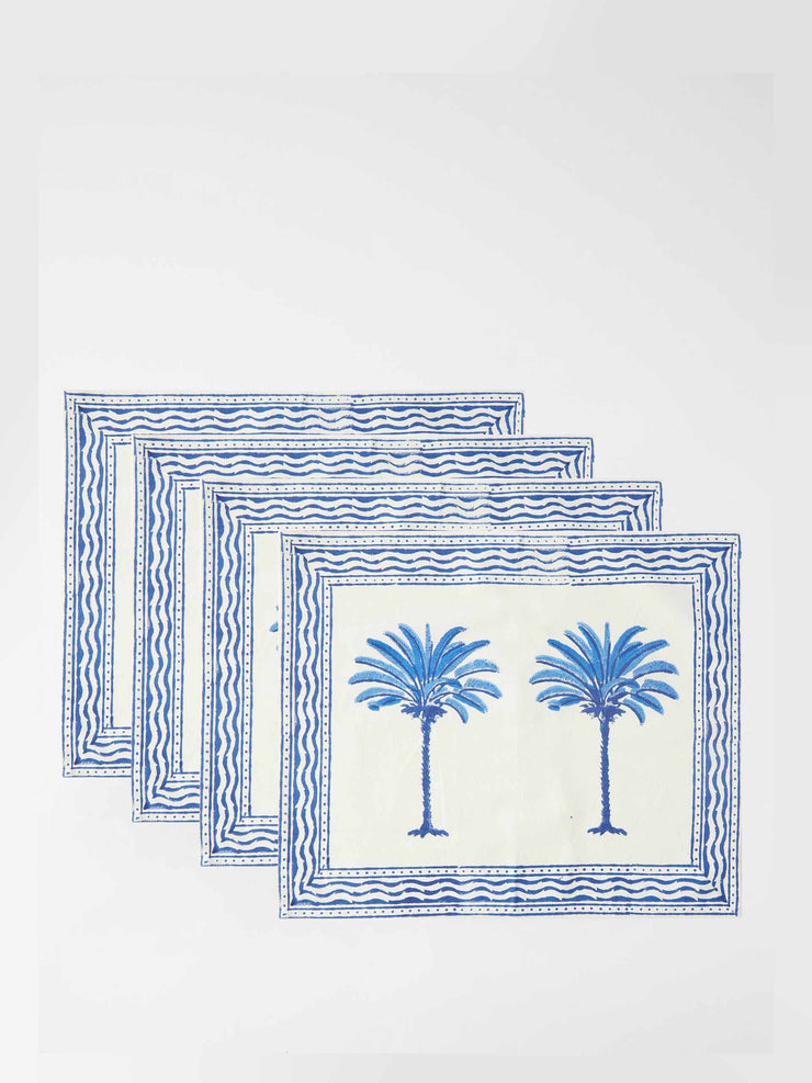 Palm tree-print cotton placemats (set of four)