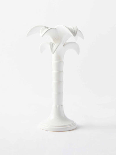 Les Ottomans White ceramic palm tree candlestick holder at Collagerie