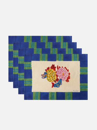 Lisa Corti Knight Peacock cotton placemats (set of 4) at Collagerie