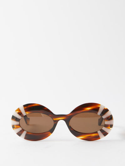 Loewe eyewear Striped round acetate sunglasses at Collagerie