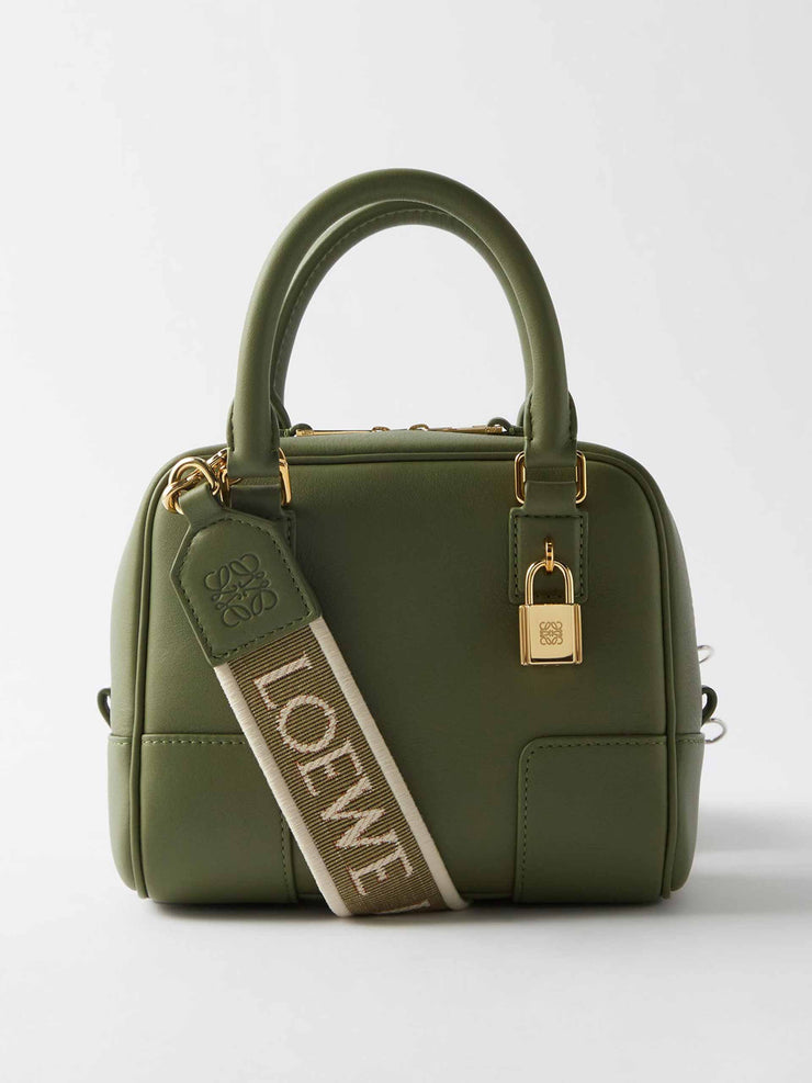 Green mini leather handbag