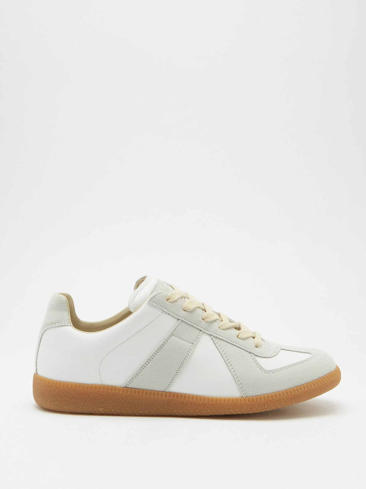 Suede and leather trainers