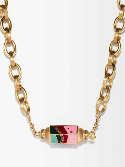 Marie Lichtenberg Enamel and gold choker necklace at Collagerie