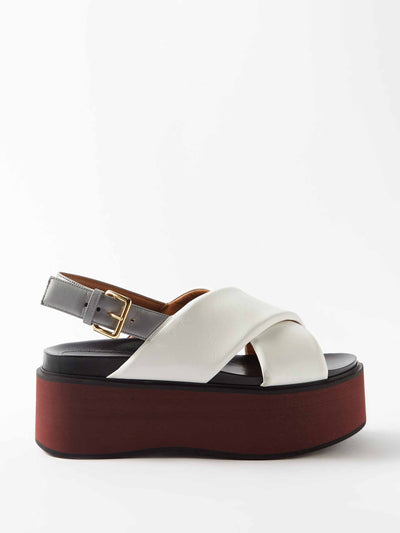 Marni Padded leather platform sandals at Collagerie