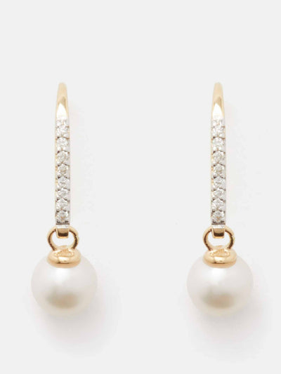 Mateo Diamond, pearl & 14kt gold earrings at Collagerie