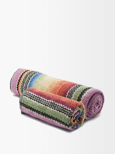 Missoni Home Zigzag jacquard cotton towels (set of 2) at Collagerie