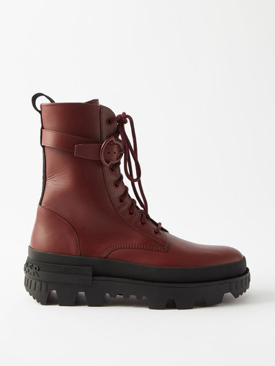 Moncler Carinne lace-up leather boots at Collagerie