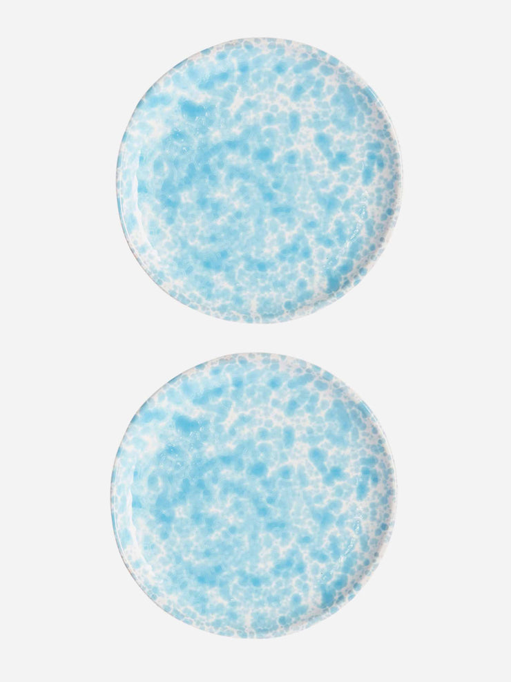 Splatter-print ceramic dinner plates, set of 2