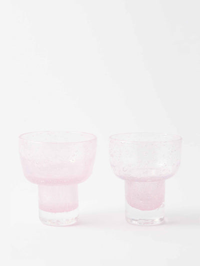 Olivia Cognet Pink wine glasses (set of two) at Collagerie