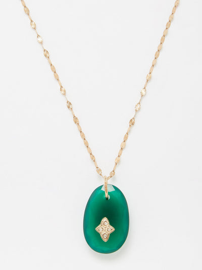 Pascale Monvoisin Diamond, green onyx and 9kt gold necklace at Collagerie