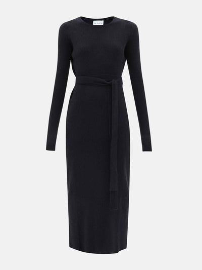 Raey Cashmere-blend belted crew-neck dress at Collagerie