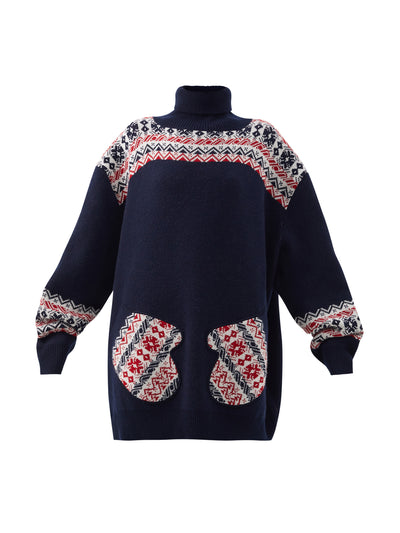 Raey Navy mittens pocket jumper at Collagerie