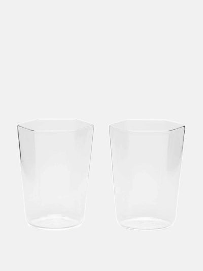 R+D.Lab Hexagon glass tumblers at Collagerie