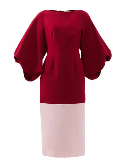 Roksanda Pink and red puffed sleeve dress at Collagerie