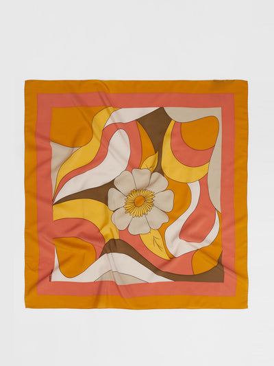 Saint Laurent Flower-print silk scarf at Collagerie