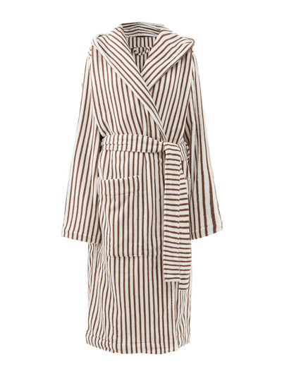 Tekla Brown striped cotton-terry bathrobe at Collagerie