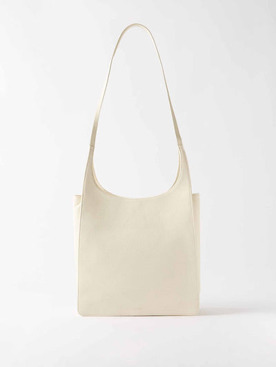 The Row Neutral grained-leather shoulder bag at Collagerie