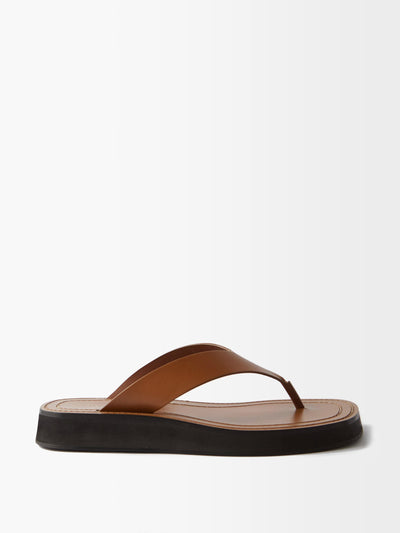 The Row Ginza leather sandals at Collagerie