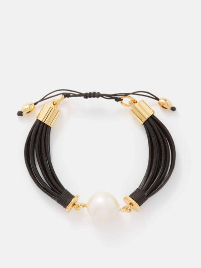 Tohum Pearl and leather-cord bracelet at Collagerie