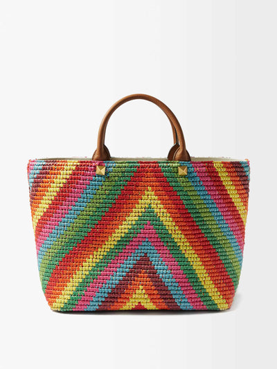 Valentino Garavani Multi-coloured woven basket bag at Collagerie