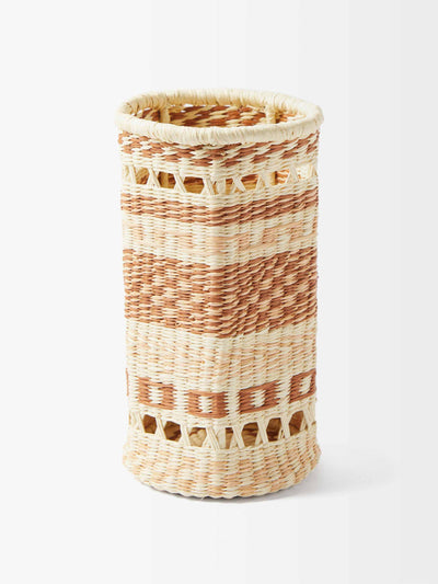 Sensi Studio Striped straw vase at Collagerie