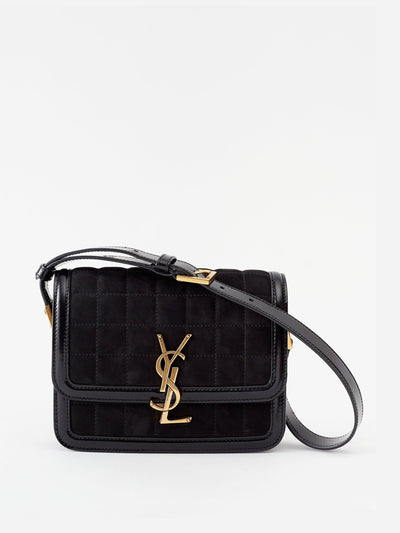 Saint Laurent Black suede shoulder bag at Collagerie