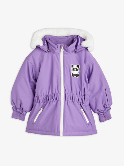 Mini Rodini Purple panda soft ski jacket at Collagerie