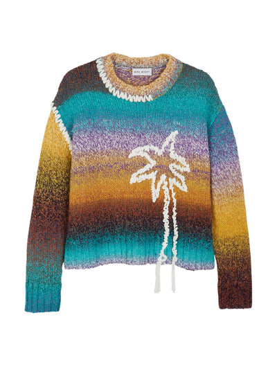 Mira Mikati Hand embroidered palm tree jumper at Collagerie