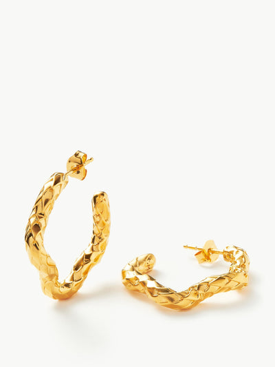 Missoma Serpent textured squiggle hoop earrings at Collagerie