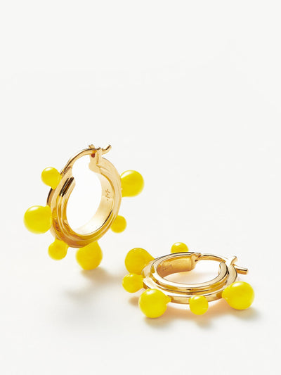Missoma Yellow and gold-plated Good Vibes hoop earrings at Collagerie