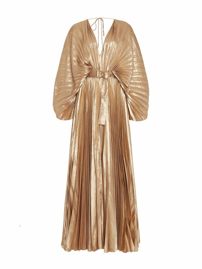 Acler Gold pleated chiffon dress at Collagerie