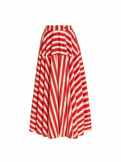 house of aama Striped cotton midi skirt at Collagerie
