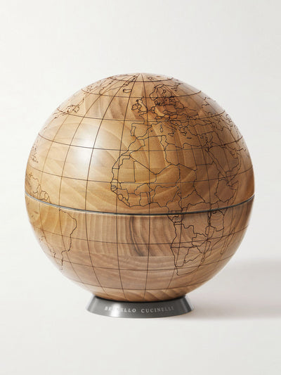 Brunello Cucinelli Walnut wood and KRION globe at Collagerie