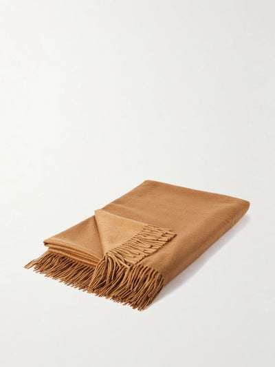 Loro Piana Fringed embroidered cashmere throw at Collagerie