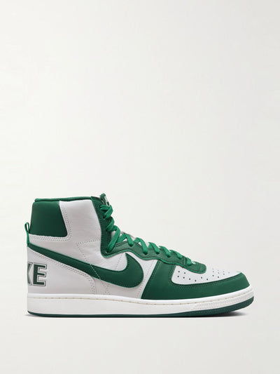 Nike White and green high top trainers at Collagerie