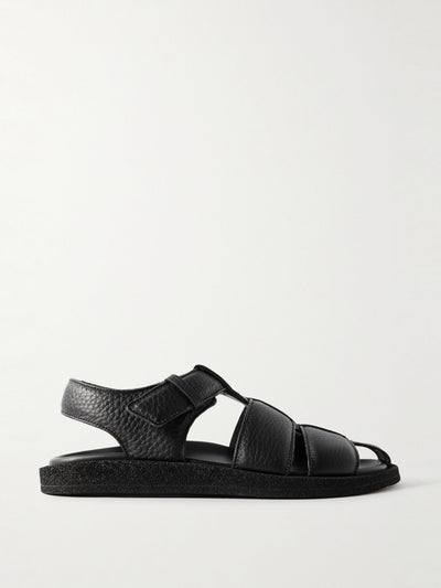 Officine Creative Black leather sandals at Collagerie