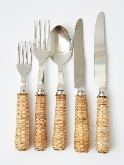 Mrs Alice Rattan cutlery (5-piece set) at Collagerie