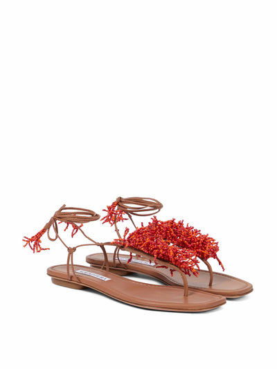 Aquazzura Beaded leather sandals at Collagerie