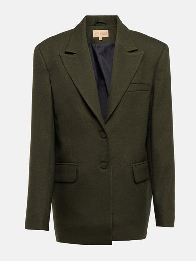 Aya Muse Khaki oversized blazer at Collagerie