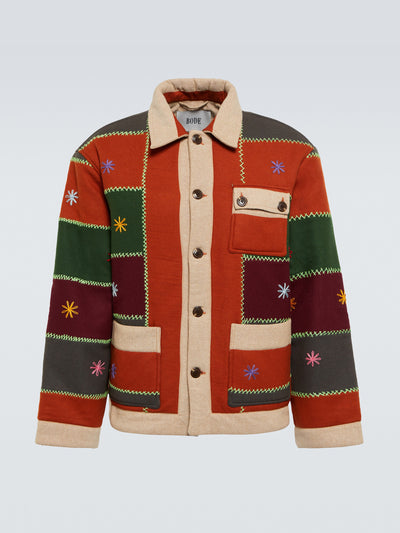 Bode Embroidered quilt jacket at Collagerie