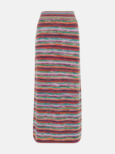 Chloé Multi  colour striped knitted maxi skirt at Collagerie