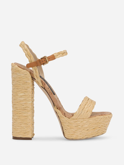 Dolce & Gabbana Raffia platform sandals at Collagerie