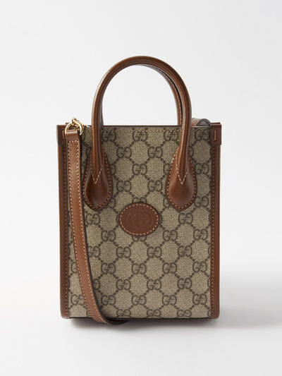 Gucci Mini GG-canvas and leather tote bag at Collagerie