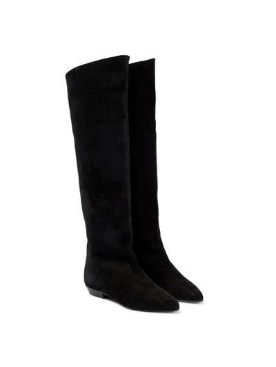 Isabel Marant Black suede knee-high boots at Collagerie