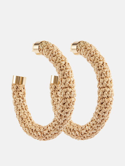 Jacquemus Raffia hoop earrings at Collagerie