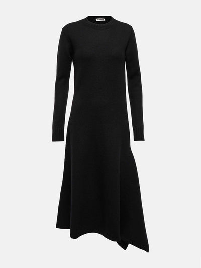 Jil Sander Asymmetrical wool dress at Collagerie