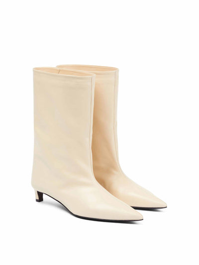 Jil Sander Neutral leather ankle boots at Collagerie