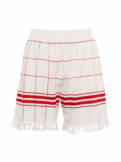 Maison Margiela White and red checked shorts at Collagerie